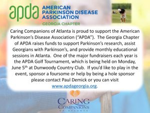 Caring Companions of Atlanta Proudly Supports the American Parkinson's Disease Association